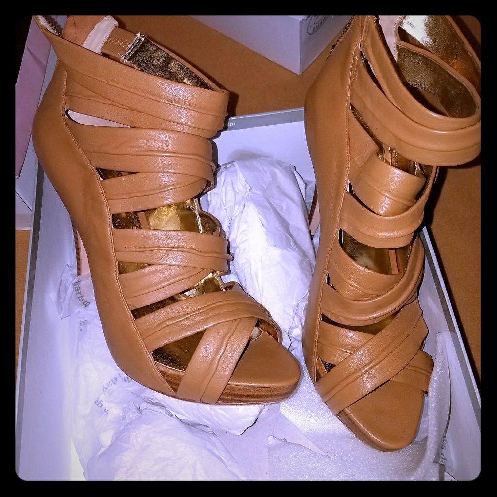 Beautiful, Charles David leather criss cross high